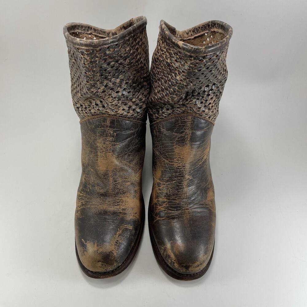 Bed Stu Cobbler Series Womens 9.5 Brown Distressed Leather Wedge Ankle Boots - Picture 14 of 14